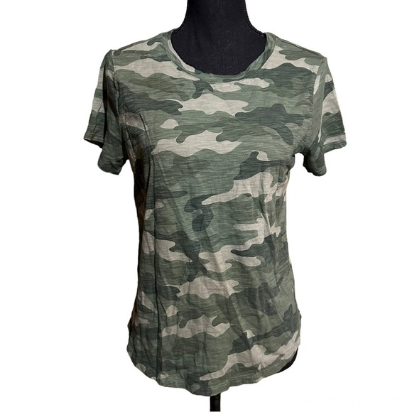 Old Navy Camo Print Crew Neck Short Sleeve T-Shirt Women's M Medium - Picture 1 of 8